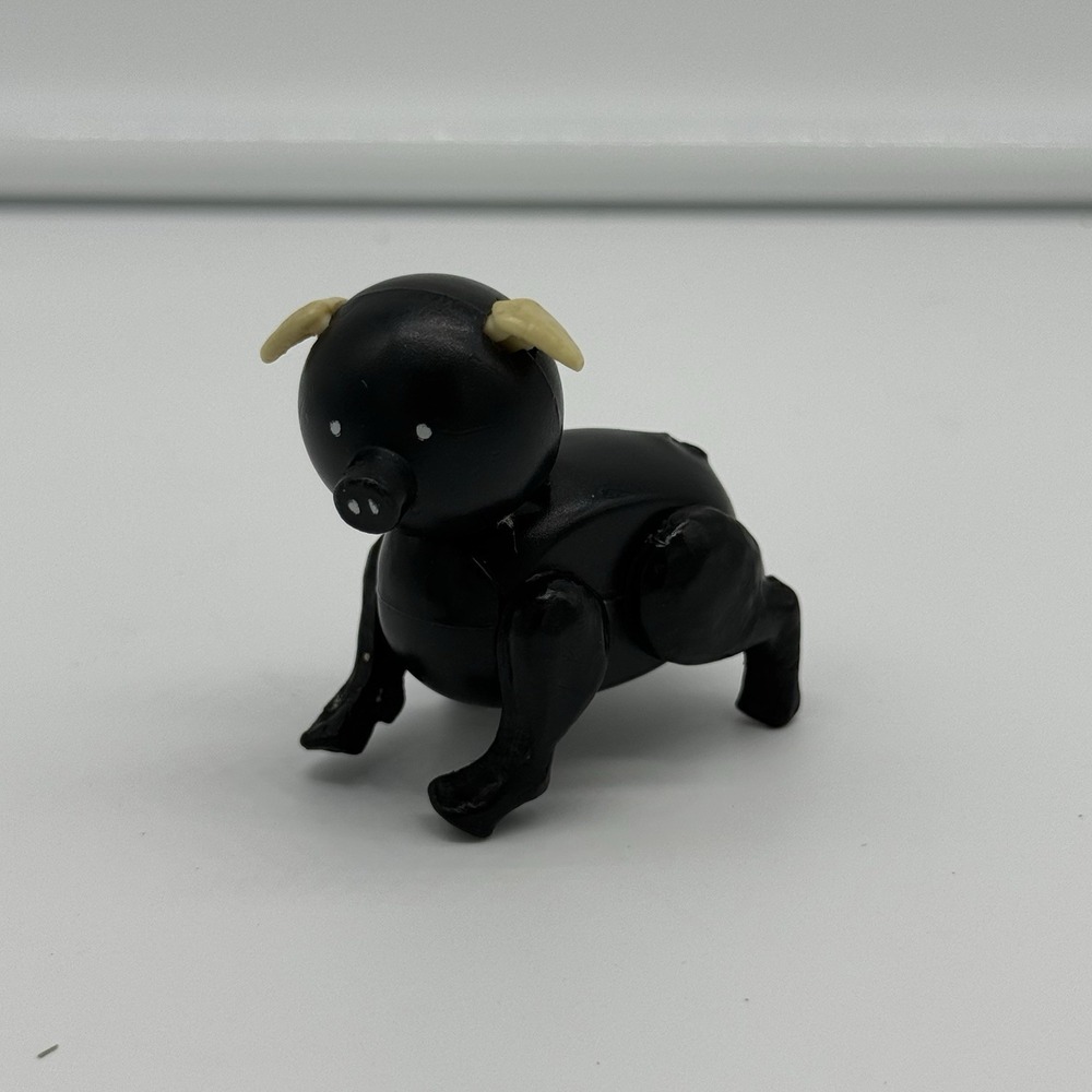 VINTAGE‎ Fisher Price Little People Black Farm Pig Hog Animal Toy Figure